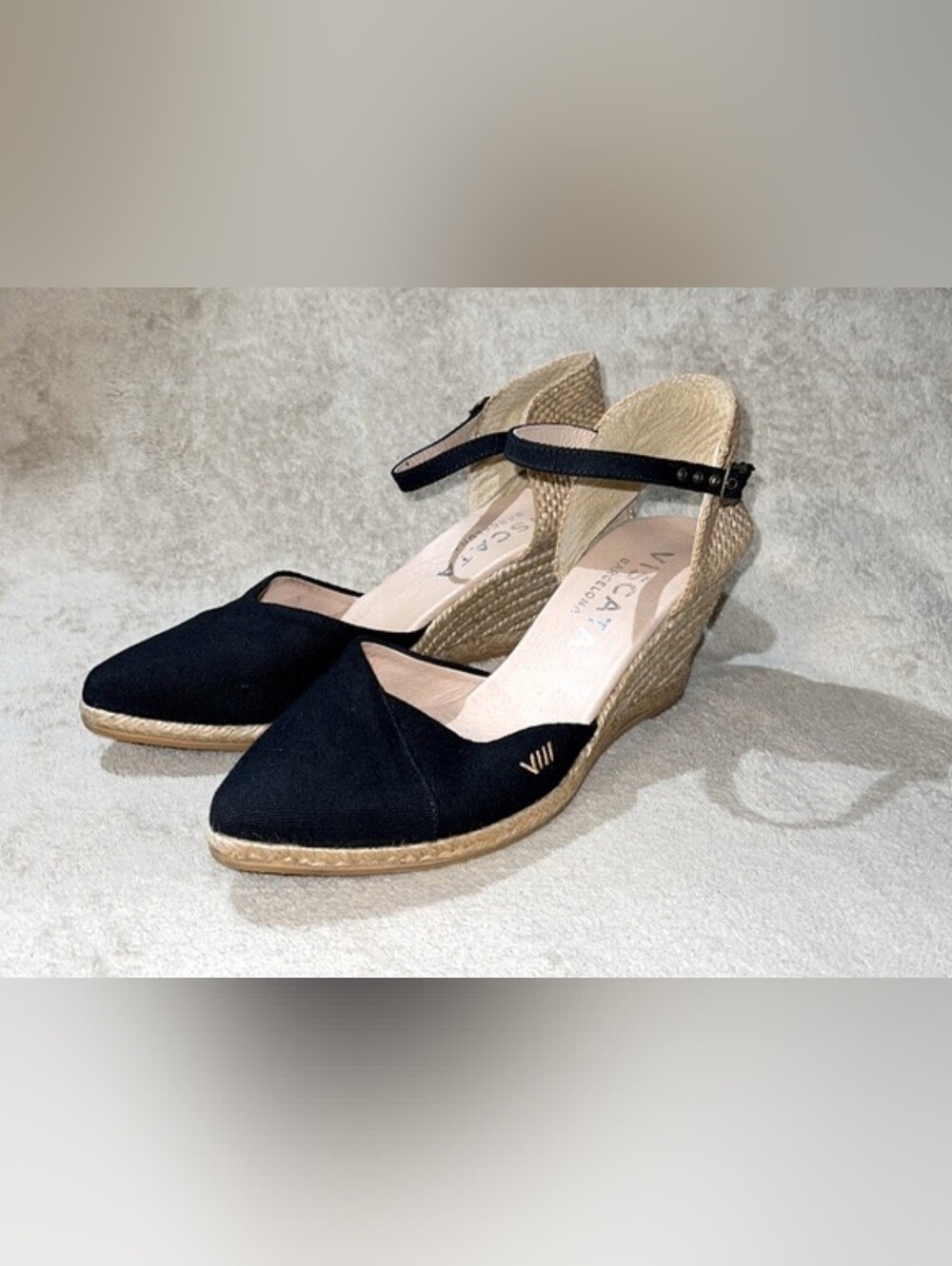 Viscata Caseta canvas espadrille wedges Sz 39